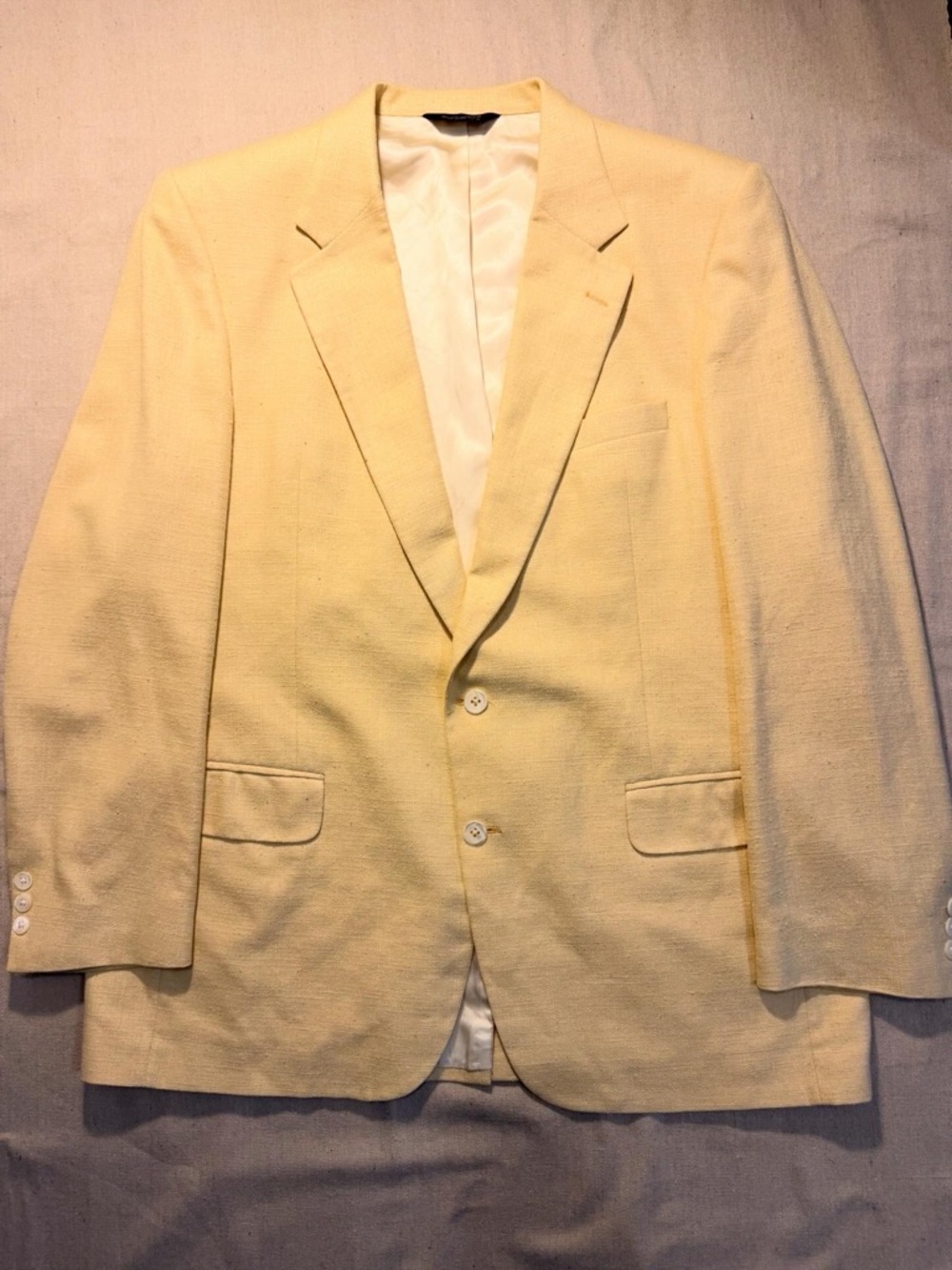 The Burberry Vented Blazer in Silk Yellow Sz 46 L